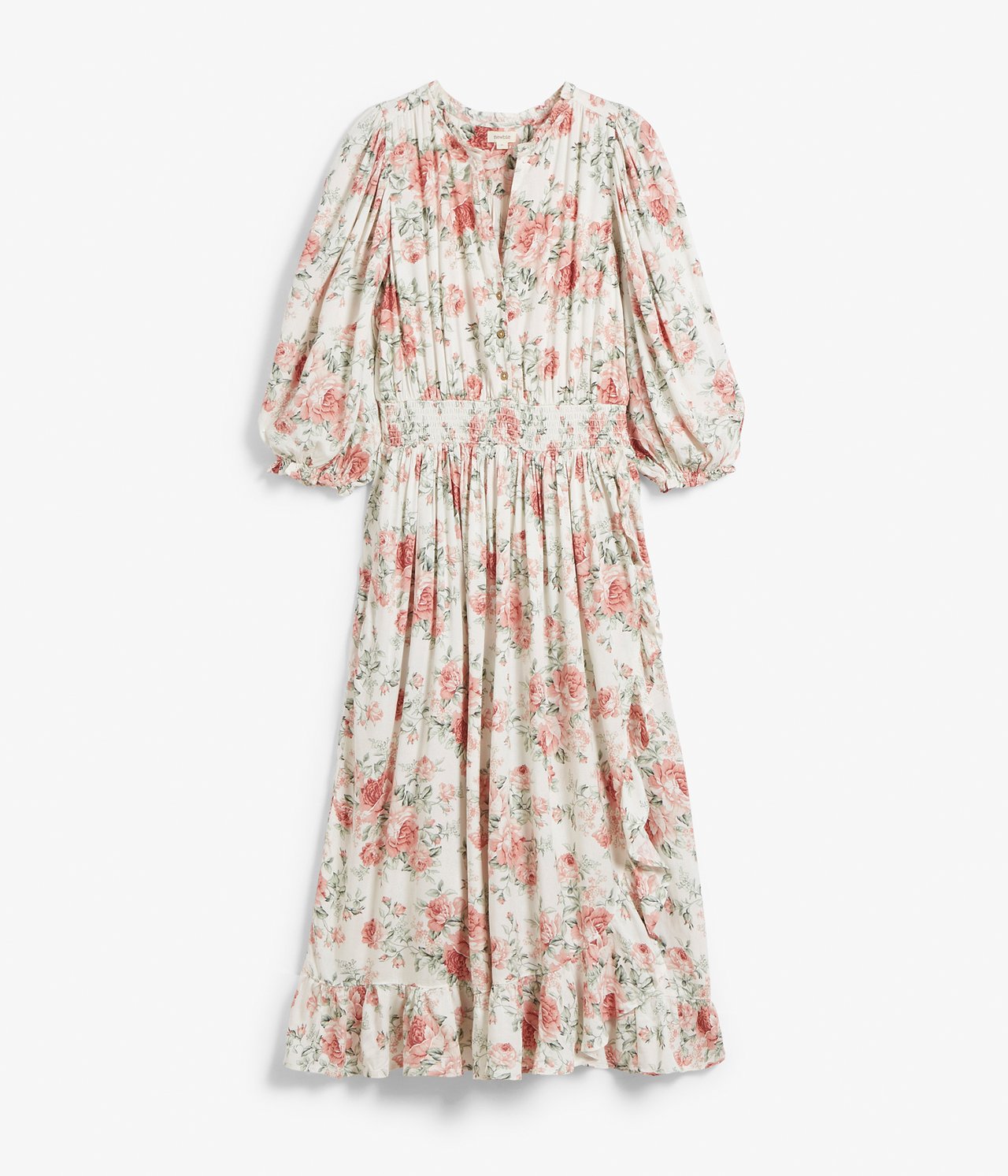 Kleid mit Rosenmuster für Damen - Naturweiß - 7