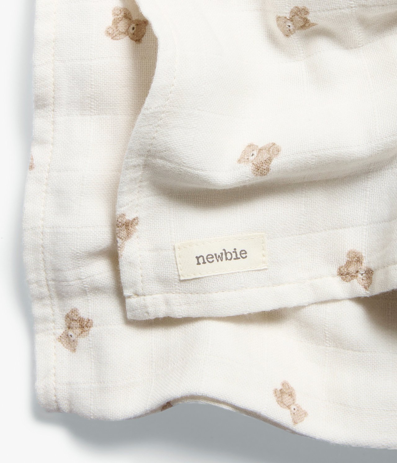Patterned muslin blanket - Light beige - 1