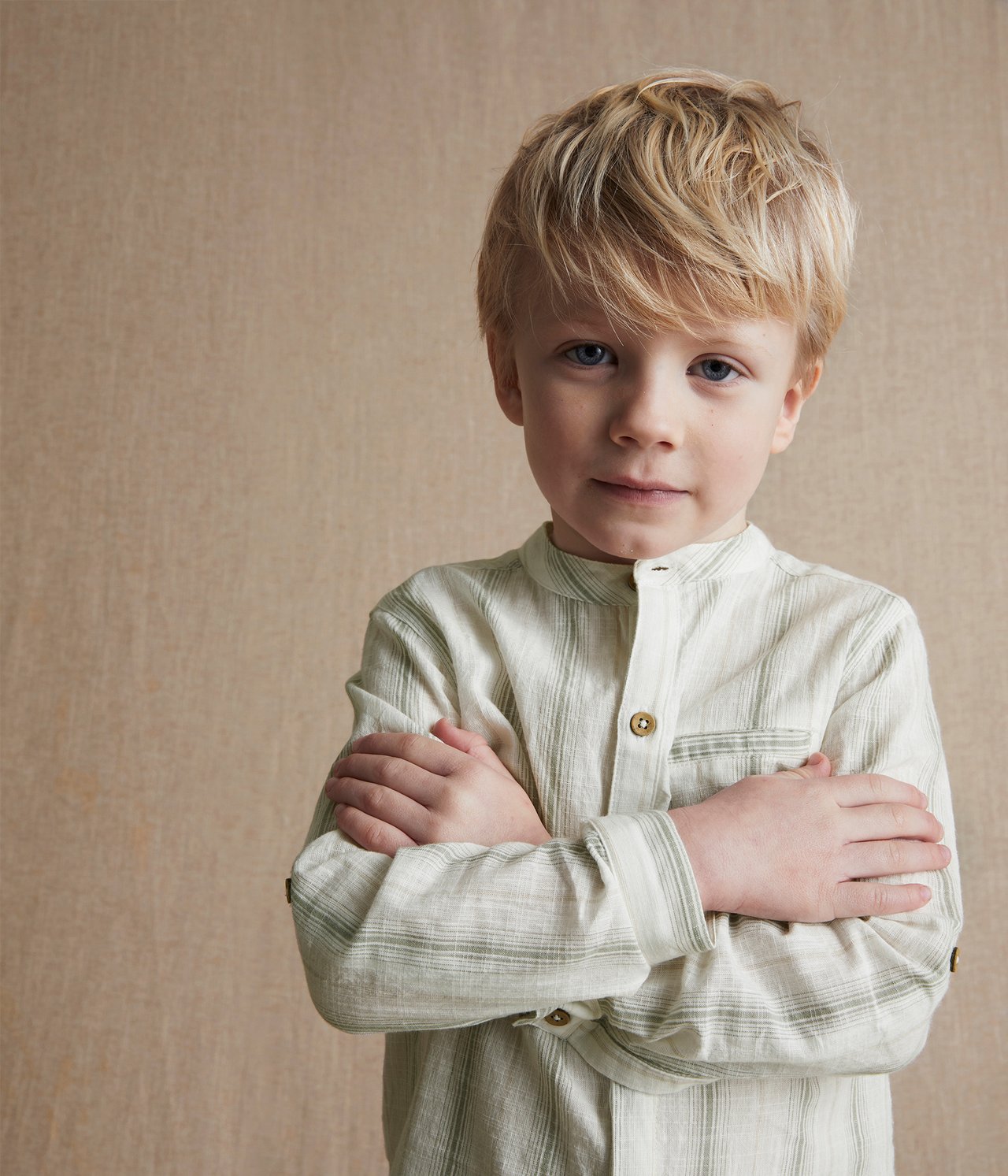 Striped Mason's collar shirt - Off-white - 3