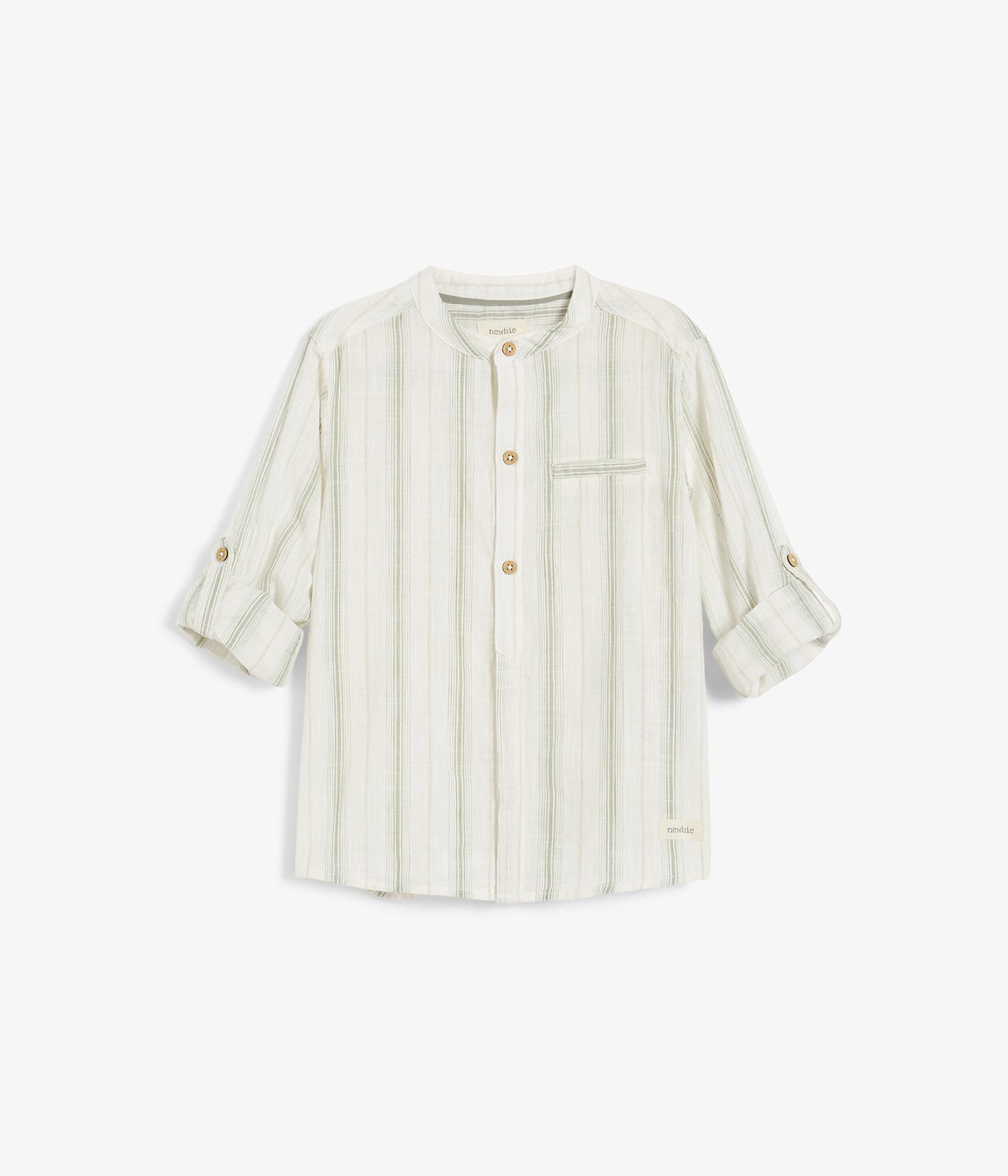 Striped Mason's collar shirt - Off-white - 5