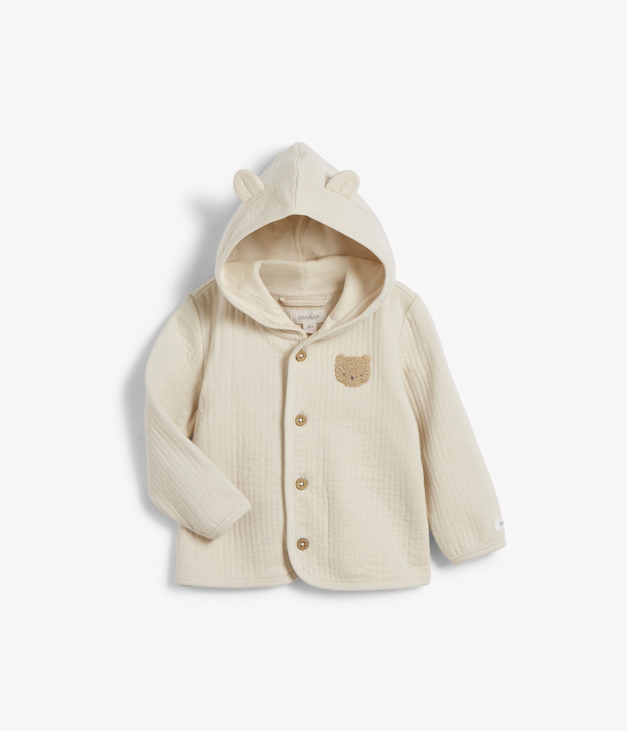 Gesteppte Jacke mit Teddy-Applikation - Hellbeige - 2