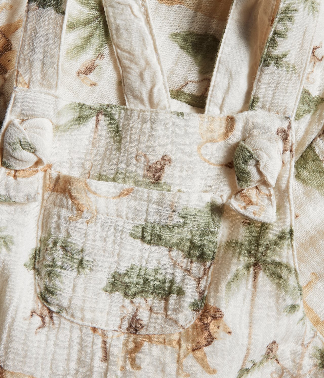 Lion safari suspender pants - Off-white - 1