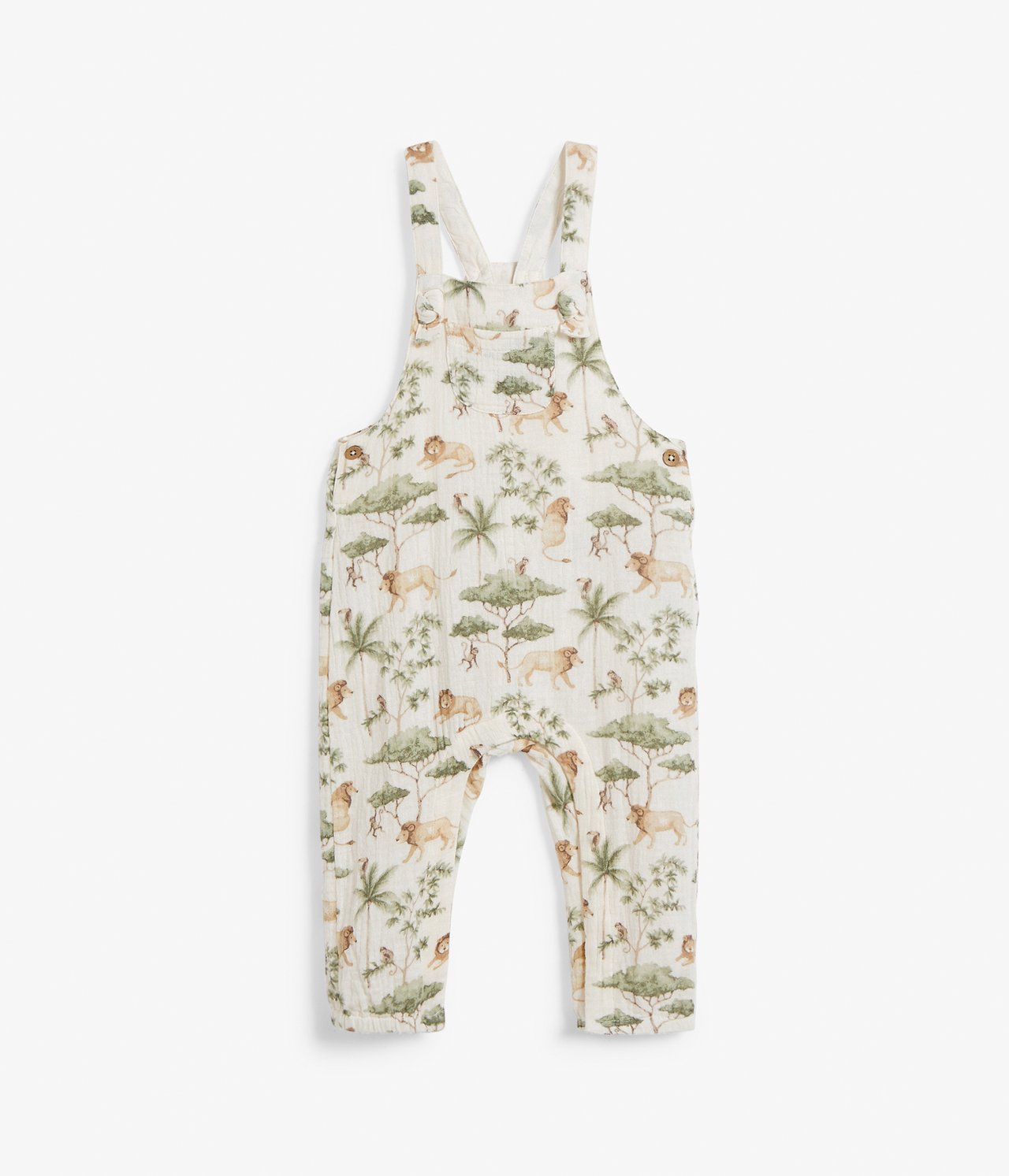 Lion safari suspender pants - Off-white - 2