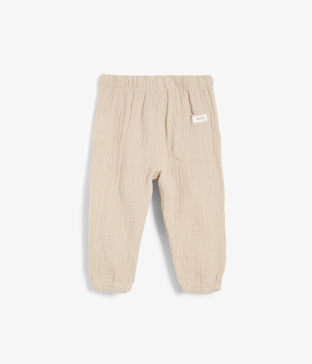 Gewebte Hose aus Musselin - Beige - 5