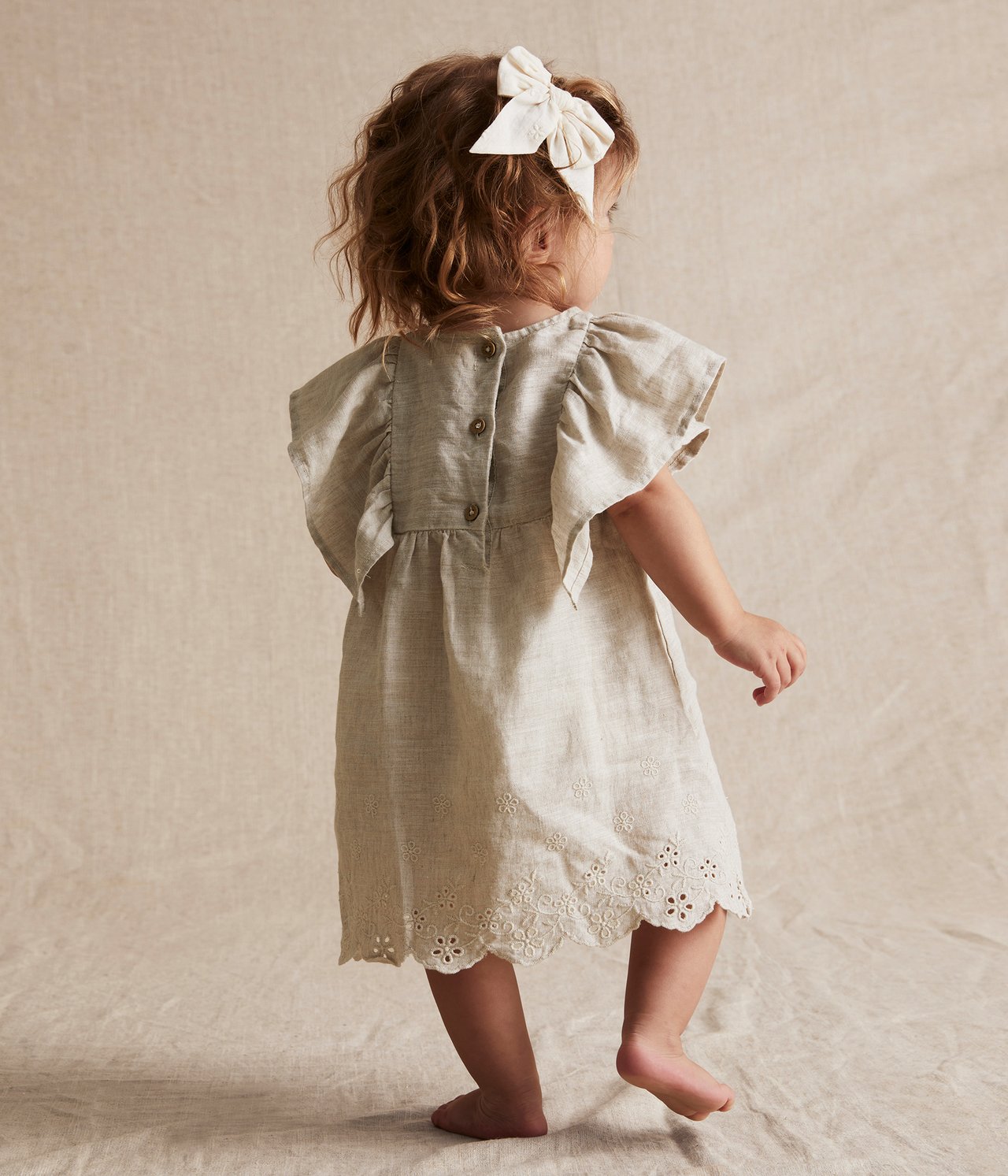 Kleid aus Leinen - Hellbeige - 5