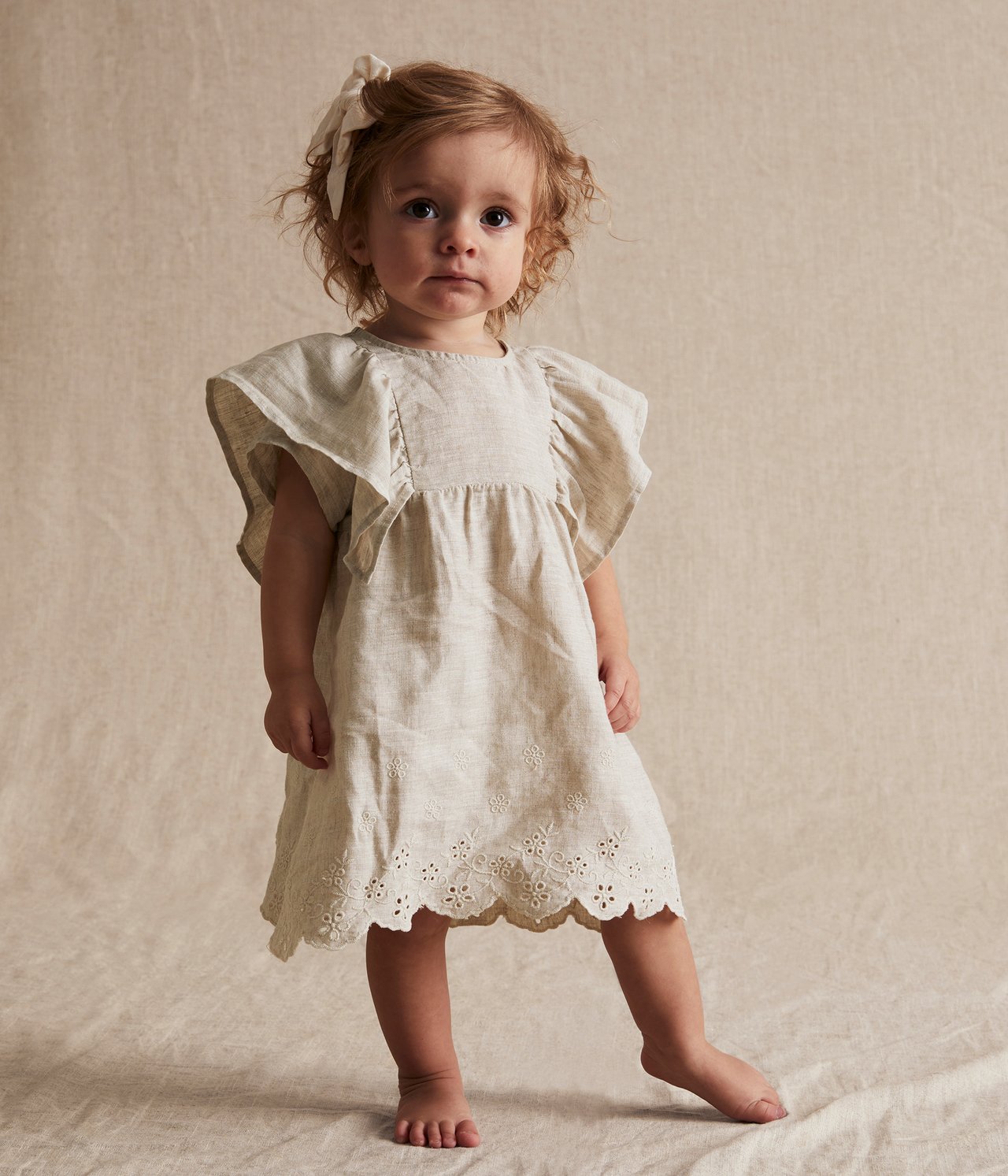 Kleid aus Leinen - Hellbeige - 3
