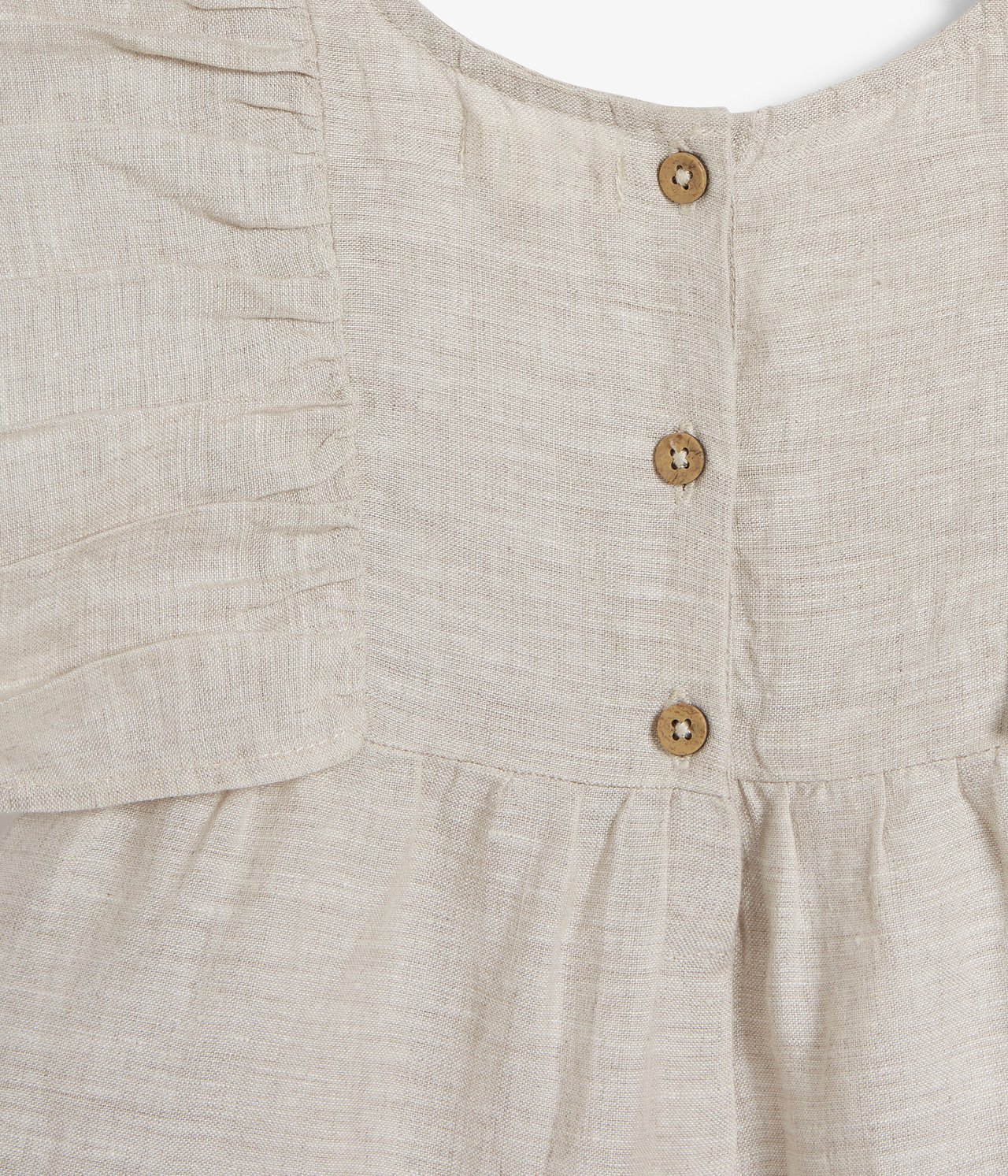 Kleid aus Leinen - Hellbeige - 8