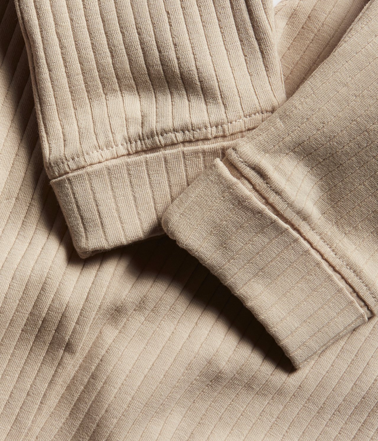 Gerippte Leggings - Beige - 1