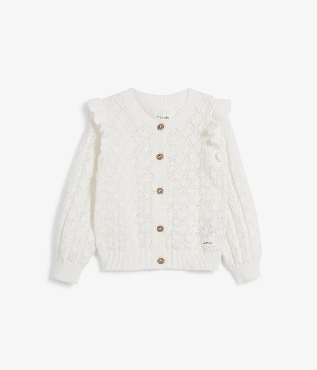 Gemusterte Strickjacke - Naturweiß - 3