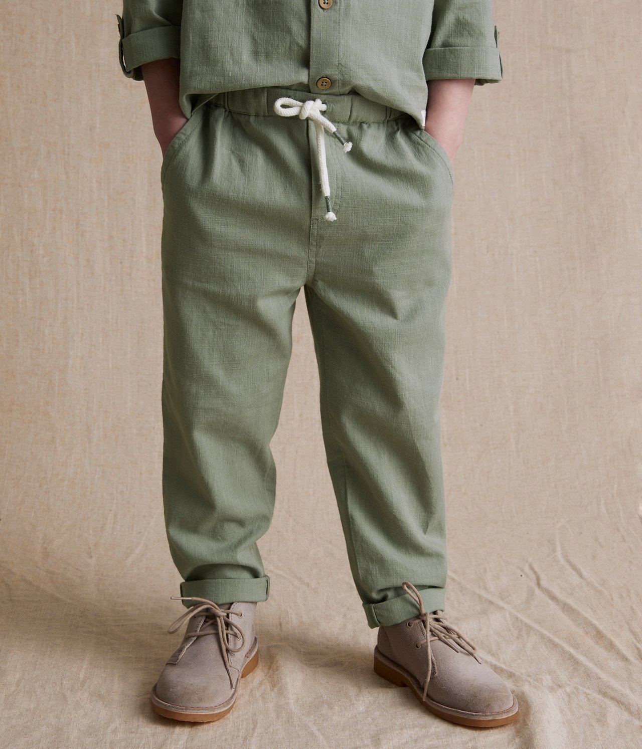 Woven pants - Dark green - 2