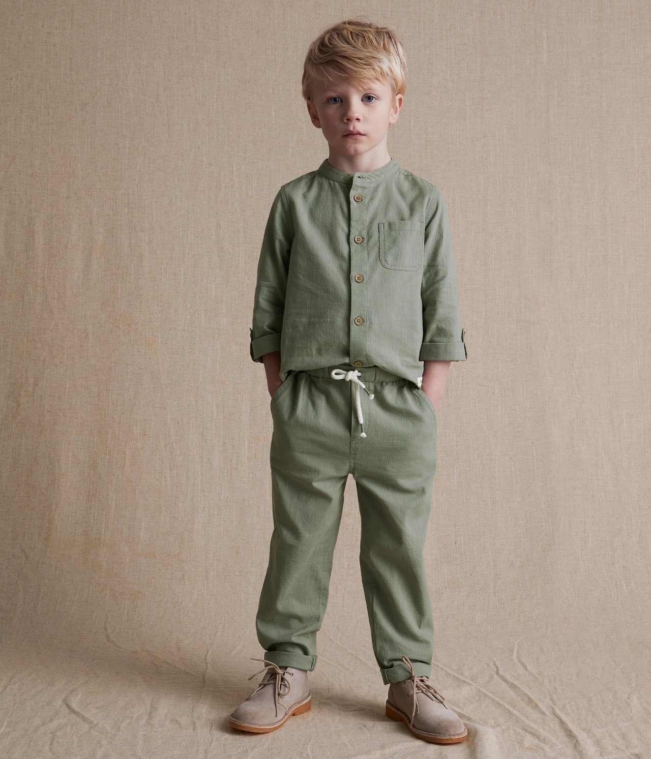 Woven pants - Dark green - 1