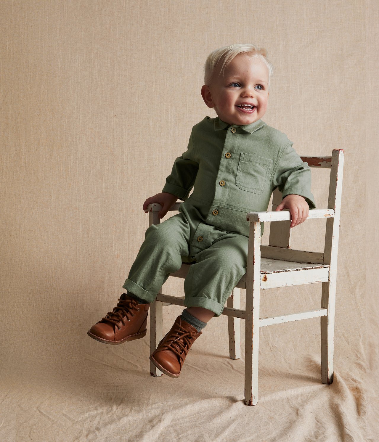 Woven coverall - Dark green - 3