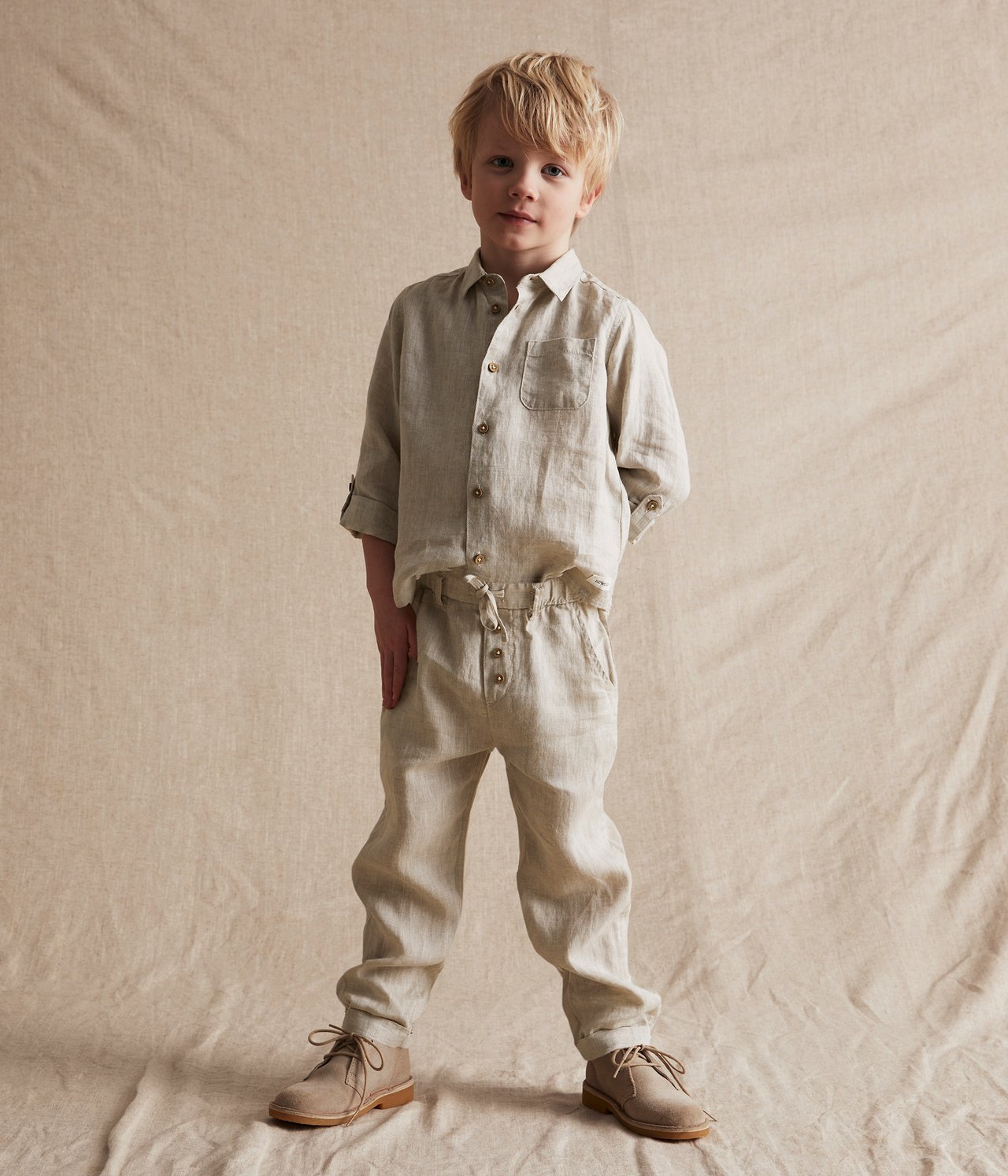 Hose aus Leinen - Hellbeige - 2