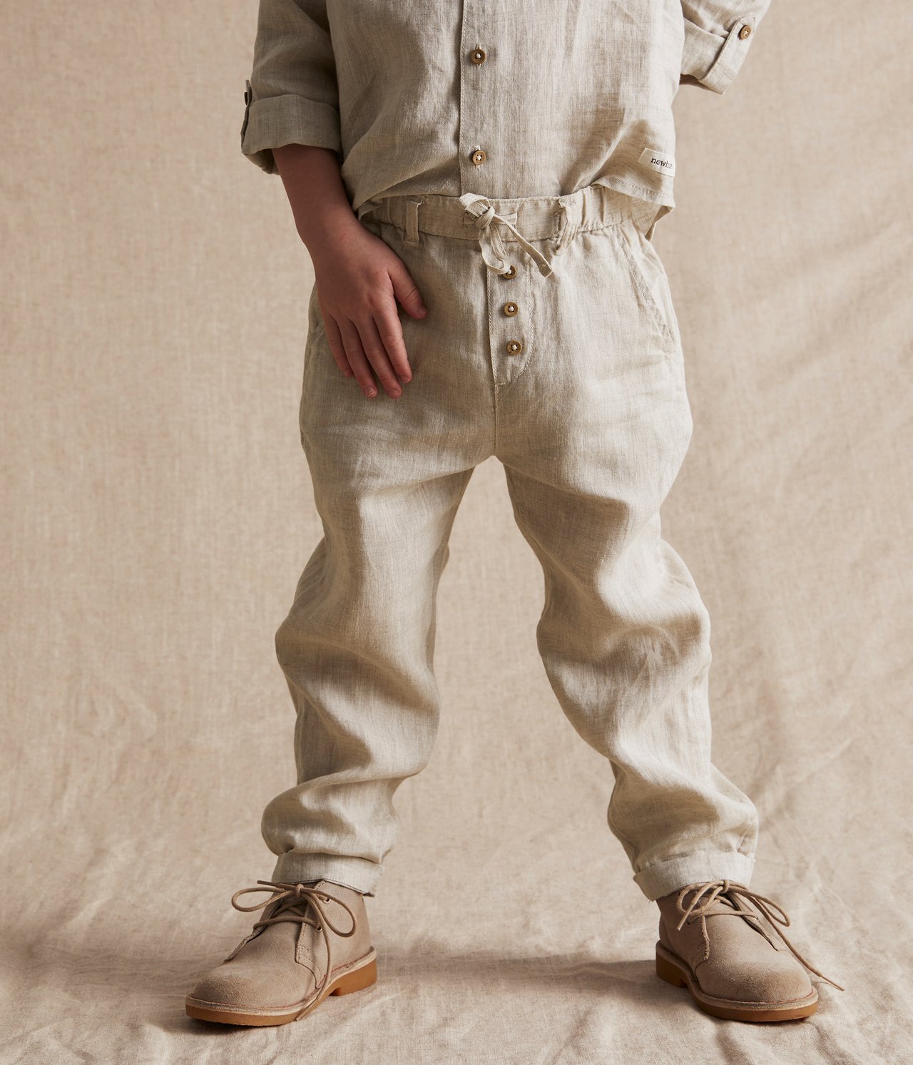 Hose aus Leinen - Hellbeige - 3