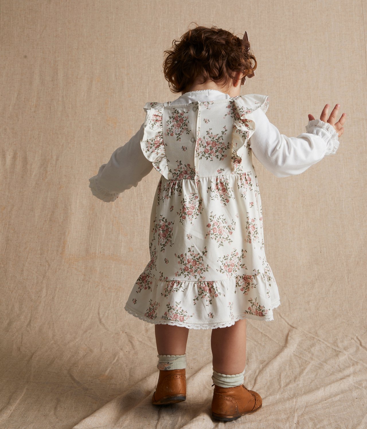 Kleid aus Baumwolle mit Blumenmuster - Naturweiß - 4