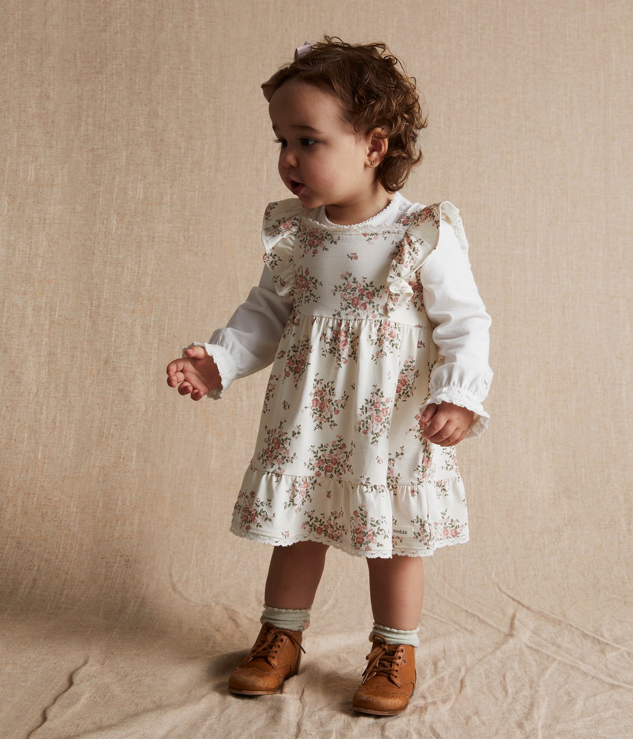 Kleid aus Baumwolle mit Blumenmuster - Naturweiß - 2