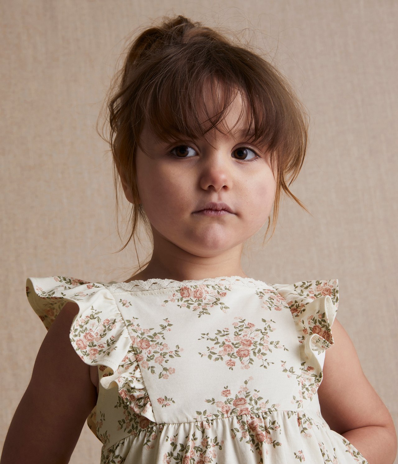 Cotton floral dress - Off-white - 3