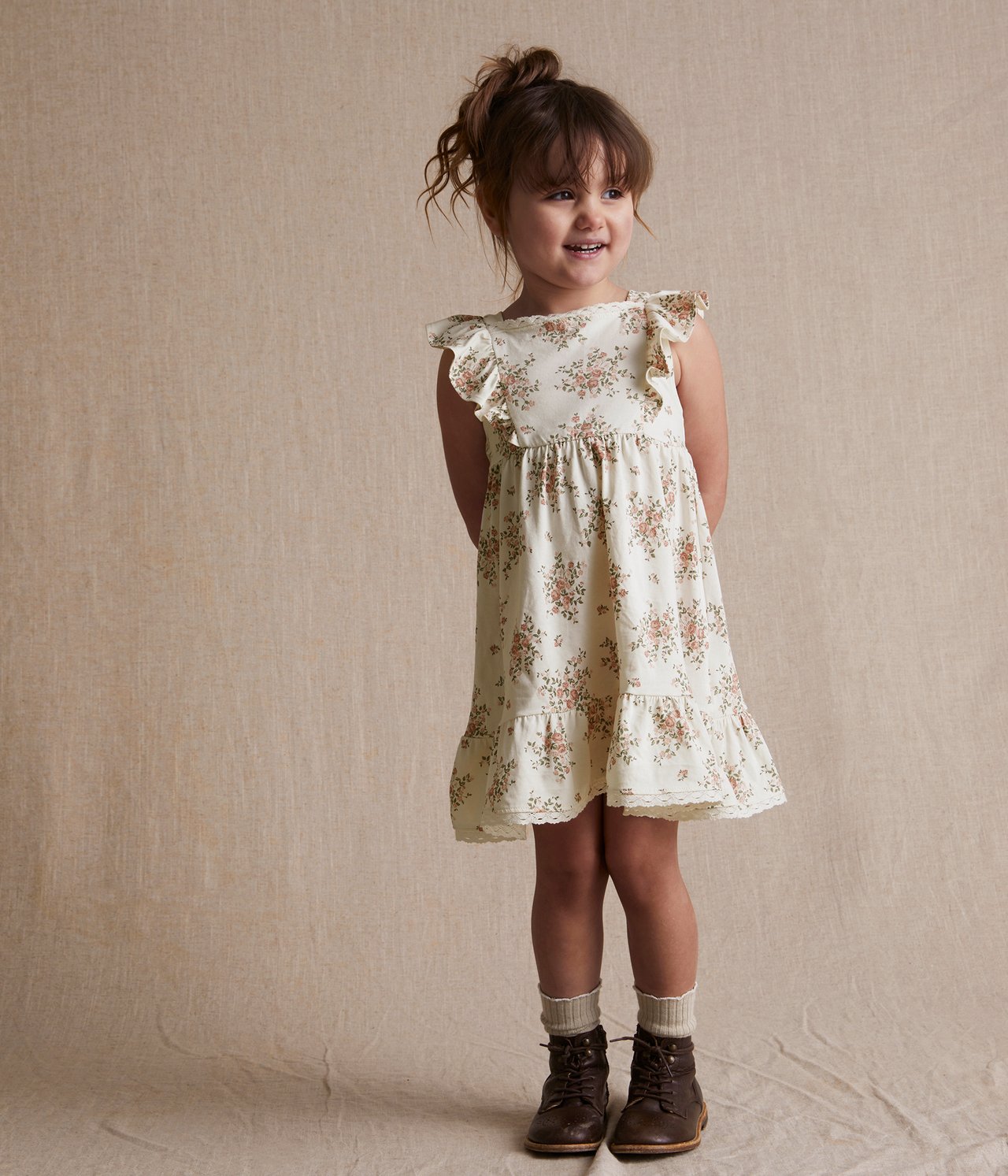 Cotton floral dress - Off-white - 1