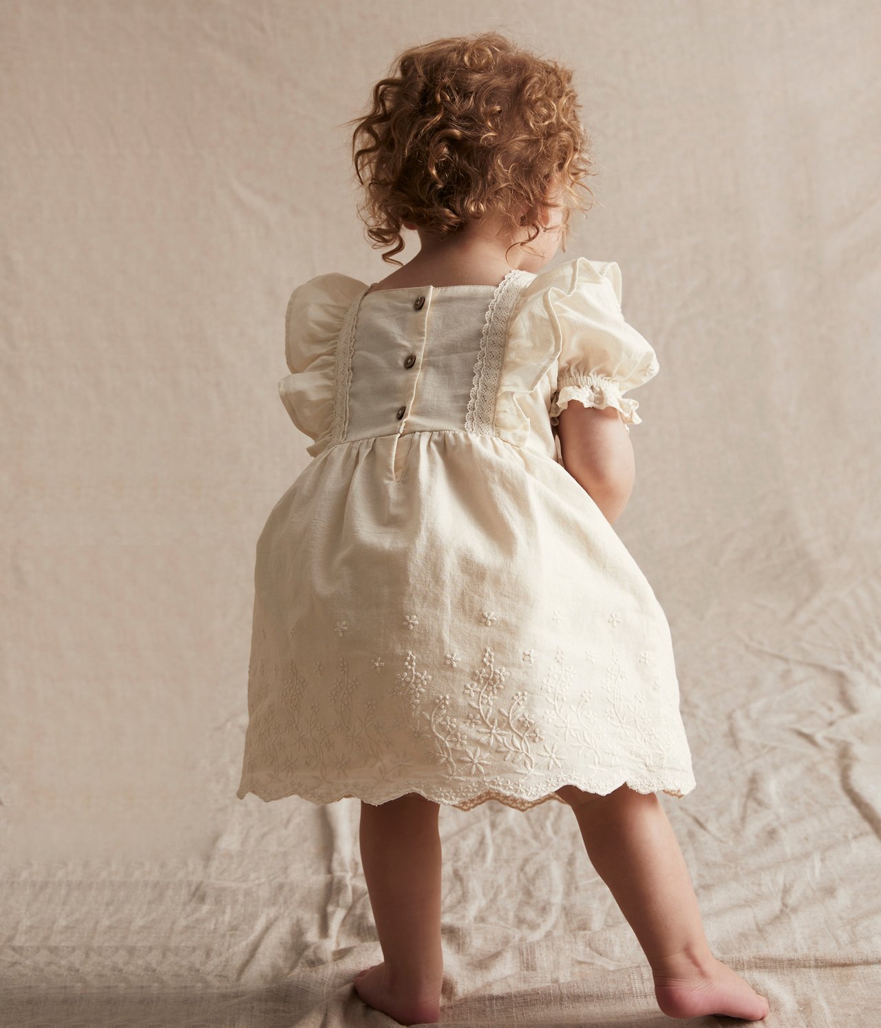 Woven embroidery dress - Off-white - 8