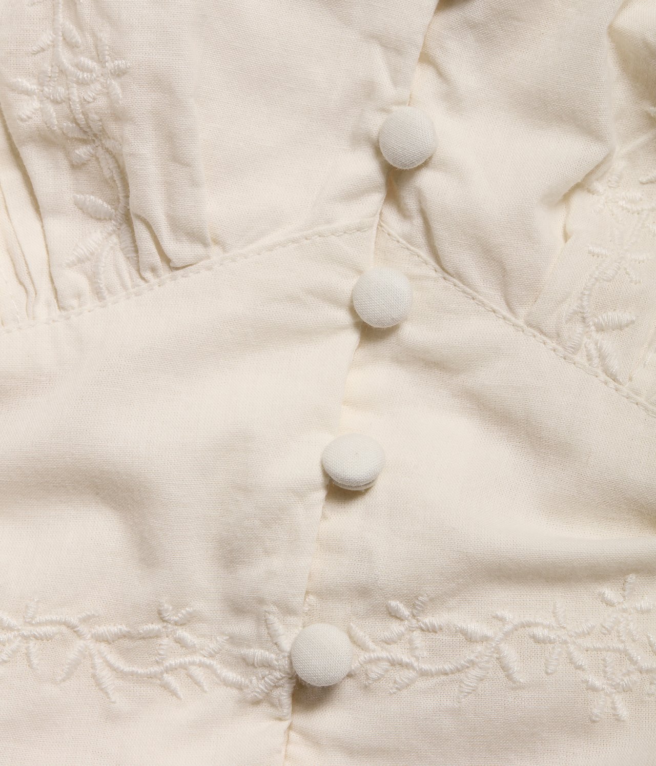 Women's cotton embroidery midi dress - Off-white - 9