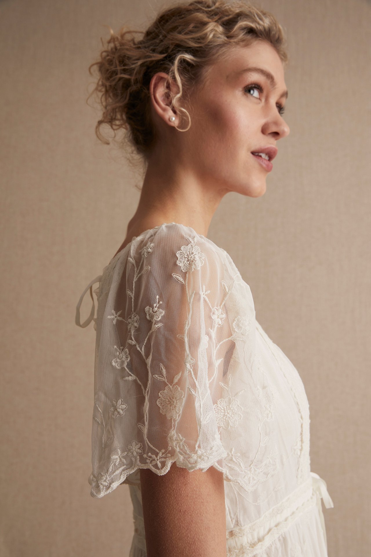 Hochzeitskleid aus Mesh für Damen - Naturweiß - 181 cm/Größe S - 7