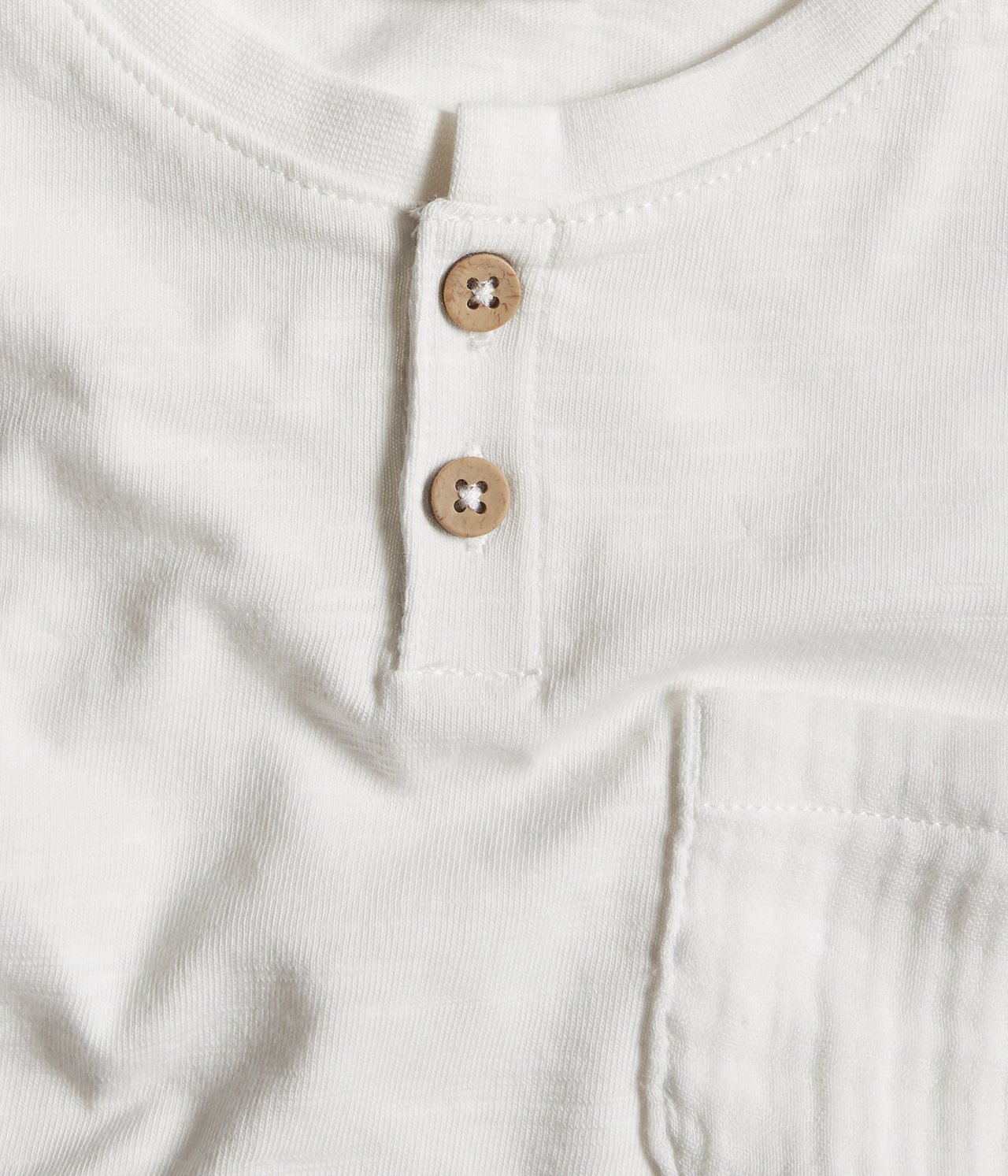 T-Shirt mit Brusttasche aus Musselin - Naturweiß - 4
