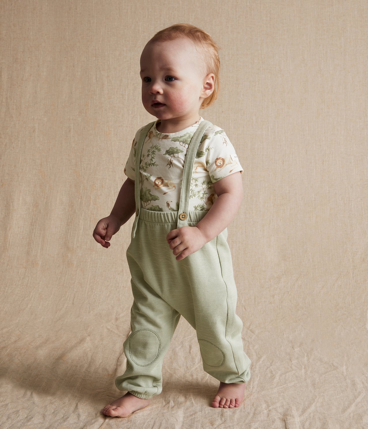 Green suspender pants - Green - 3