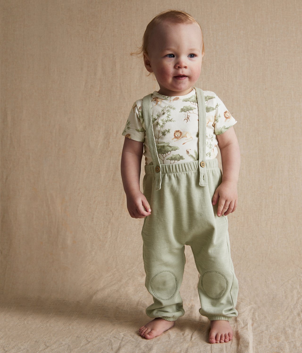Green suspender pants - Green - 1