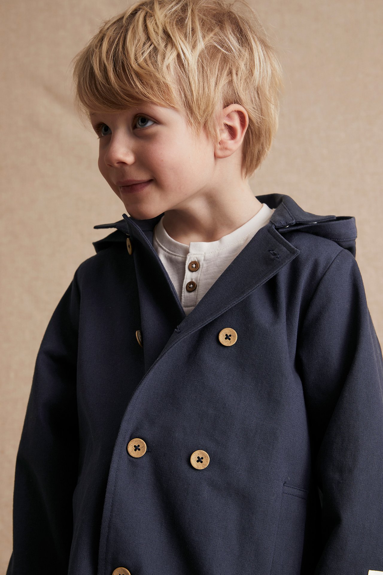 Blue double-breasted peacoat - Dark blue - 4
