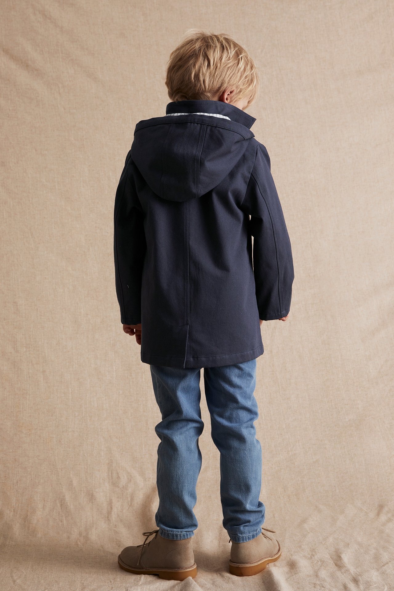Blue double-breasted peacoat - Dark blue - 5