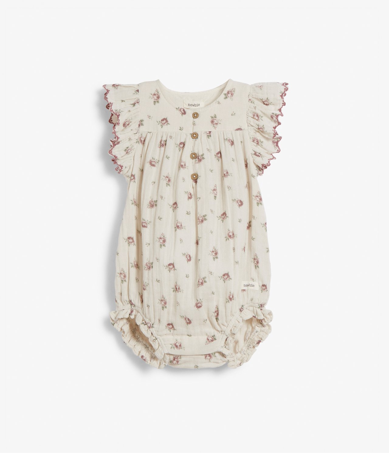 Floral embroidery bodysuit - Light beige - 2