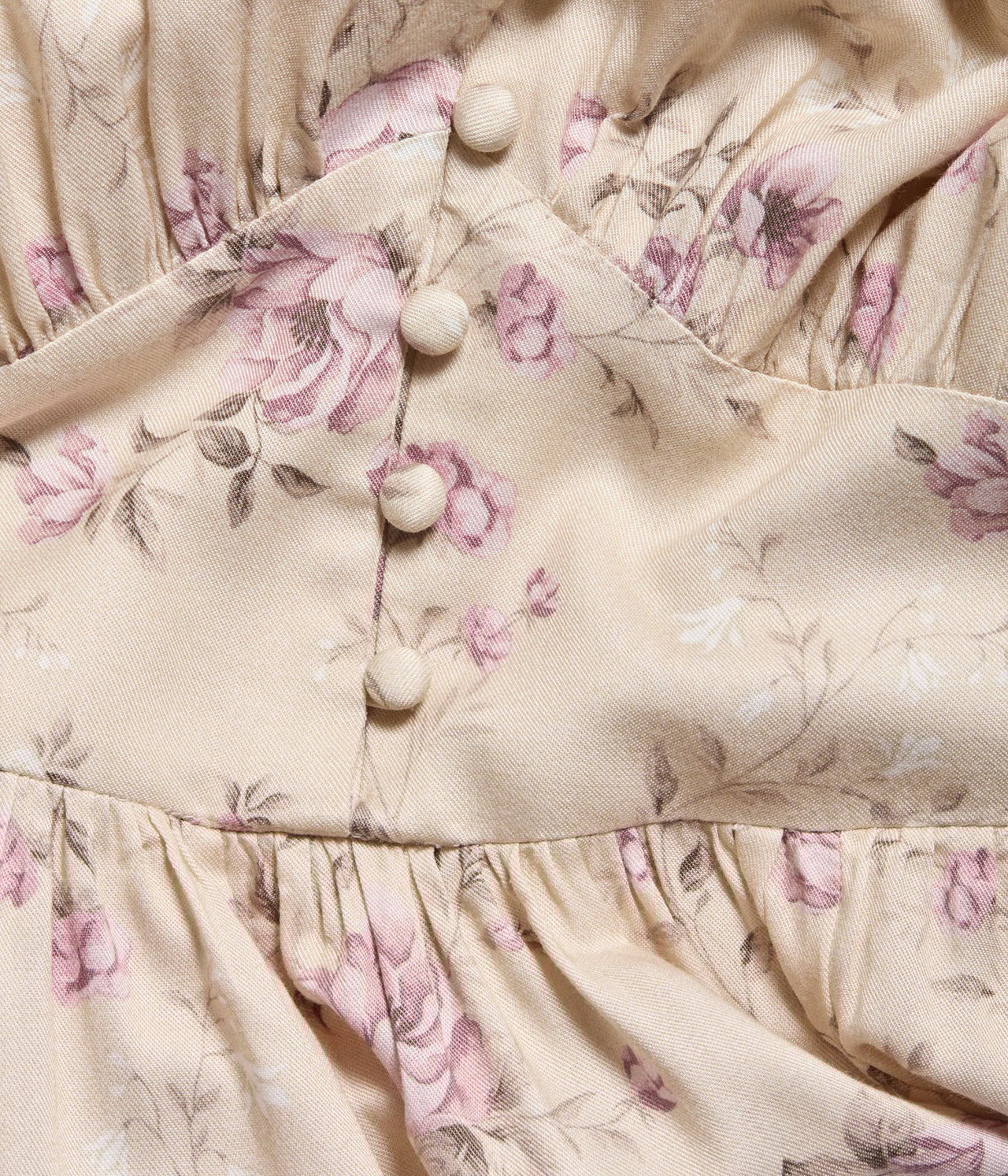 Midikleid mit Blumenmuster für Damen - Beige - 6