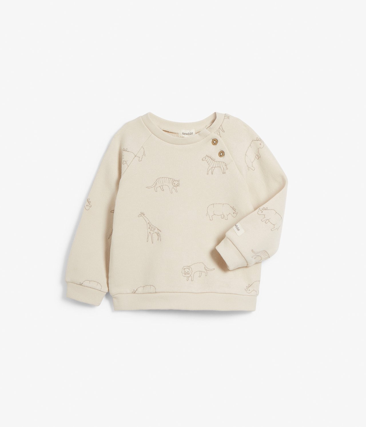 Animal embroidery sweatshirt - Light beige - 6