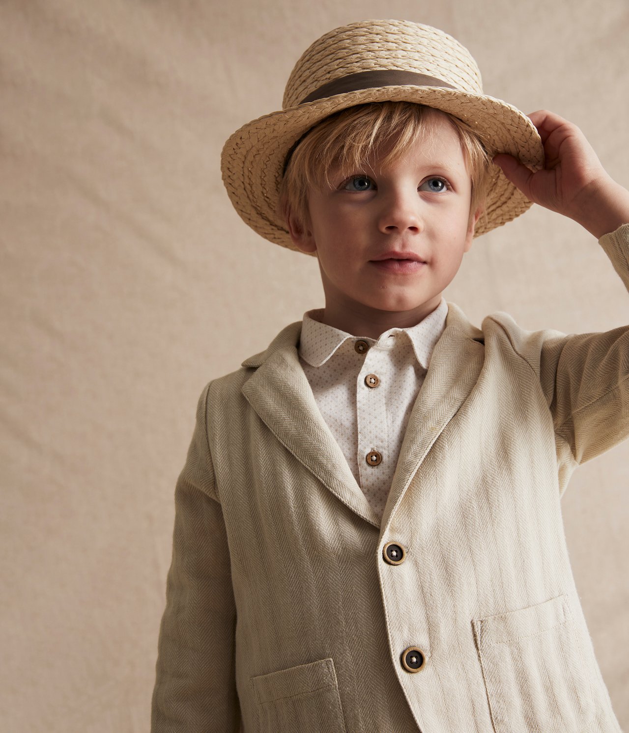 Herringbone patterned blazer - Off-white - 5