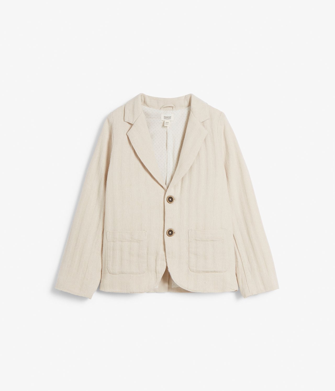 Herringbone patterned blazer - Off-white - 3