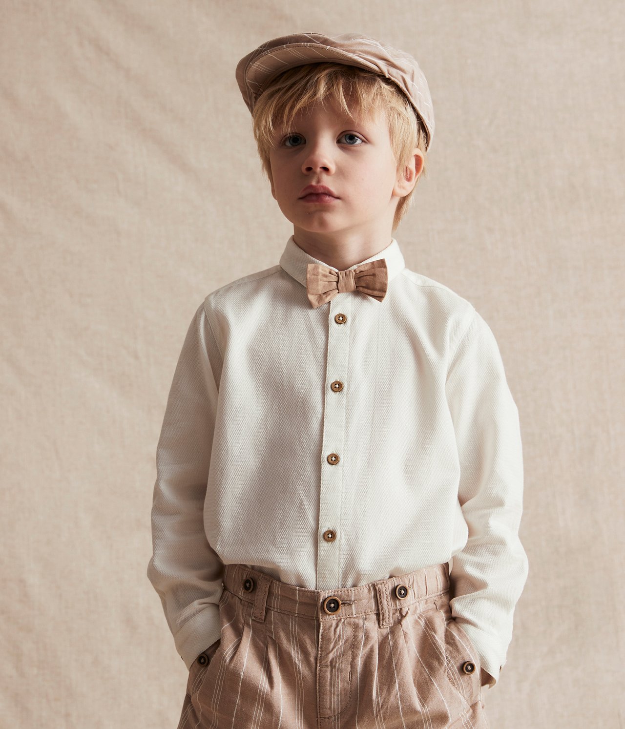 Party shirt with bow - Off-white - 1