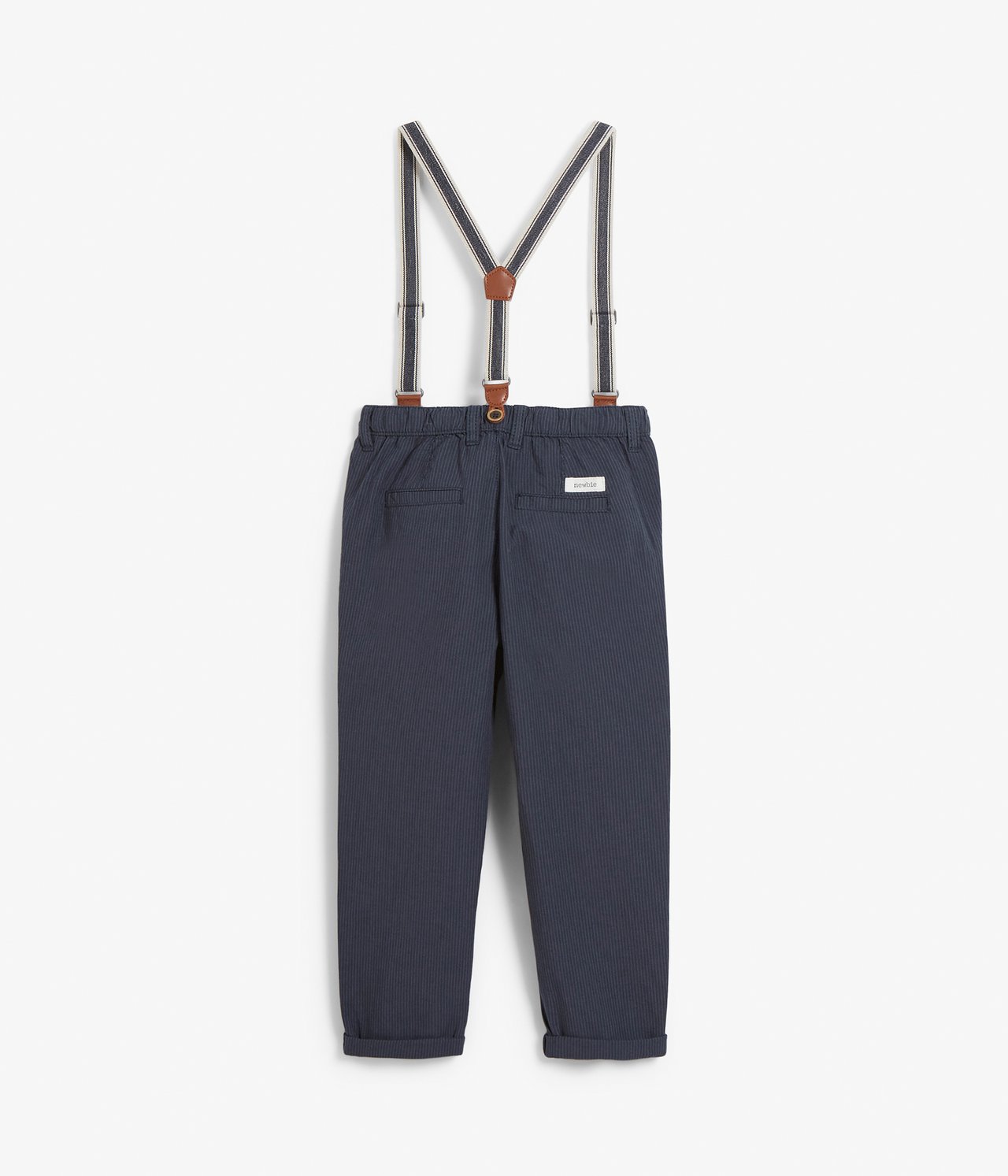 Pinstriped suspender pants - Blue - 6