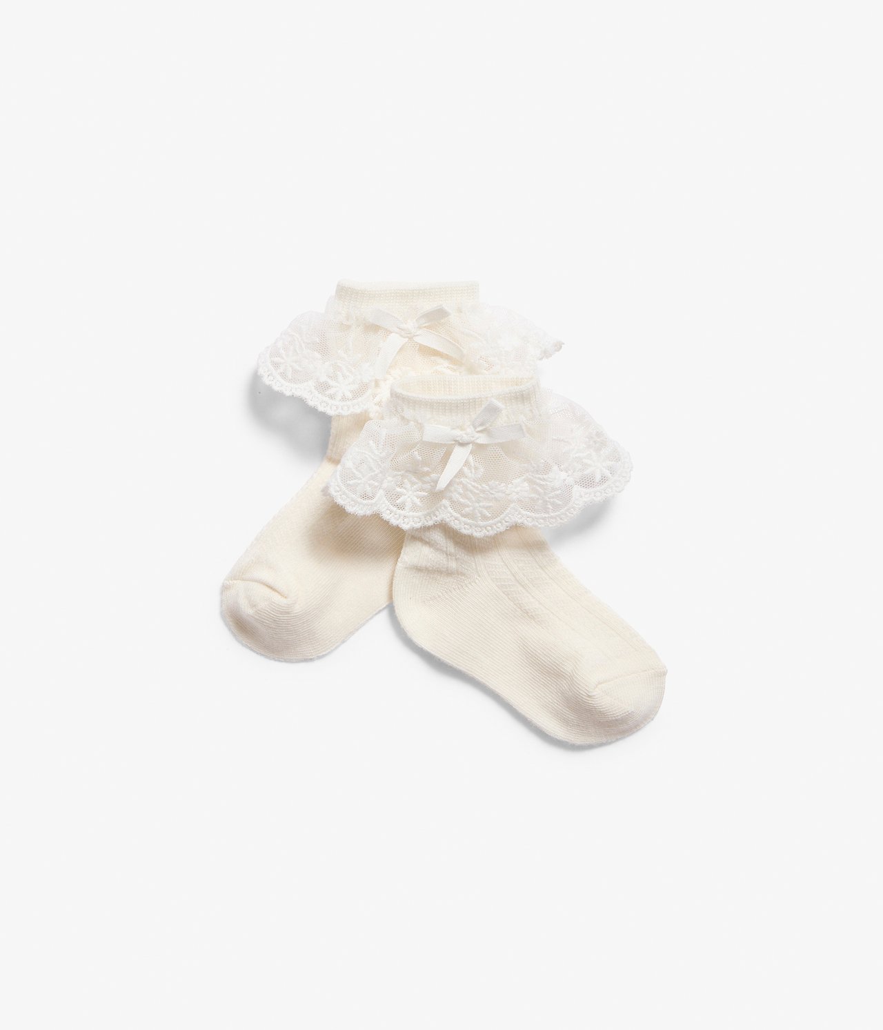 Socken mit Spitze in Weiß - Naturweiß - 1