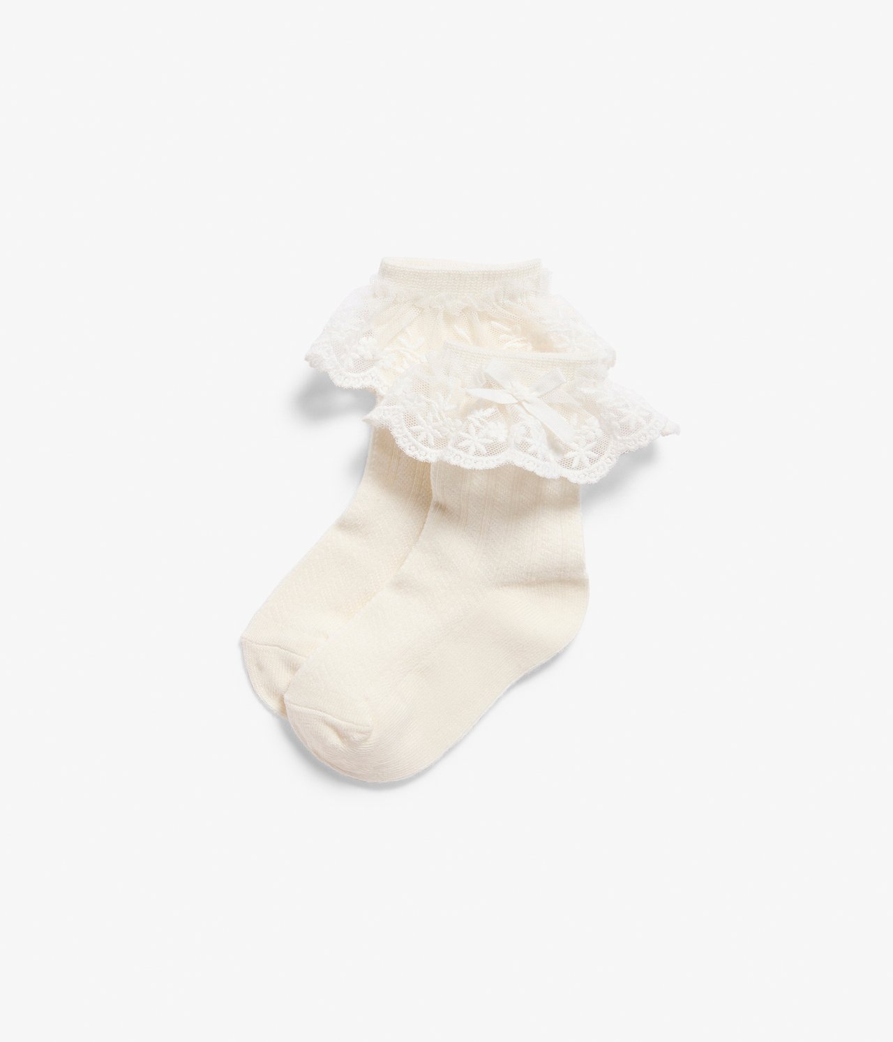 Socken mit Spitze in Weiß - Naturweiß - 1