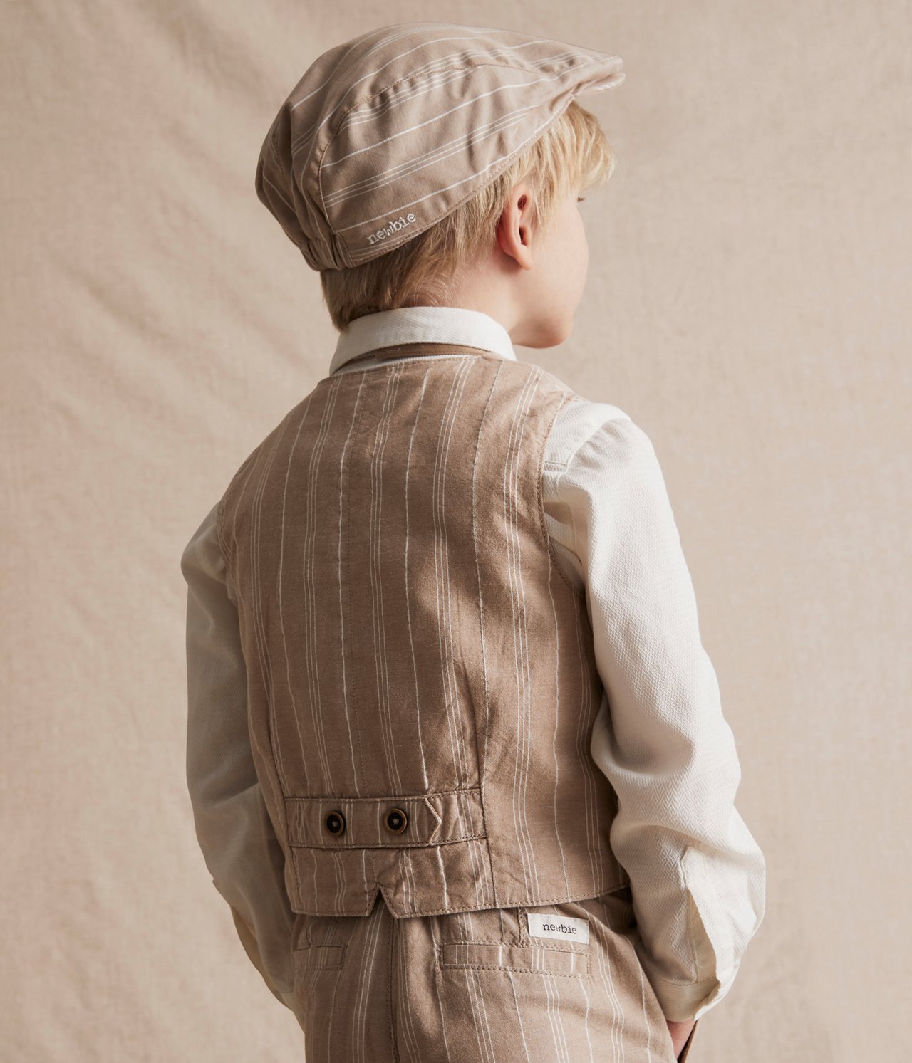 Striped suit vest - Beige - 6