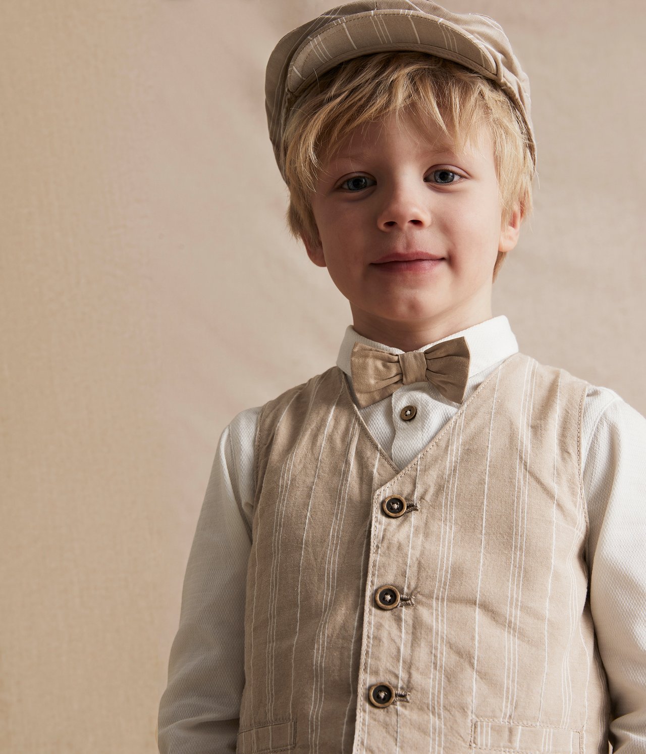 Striped suit vest - Beige - 4