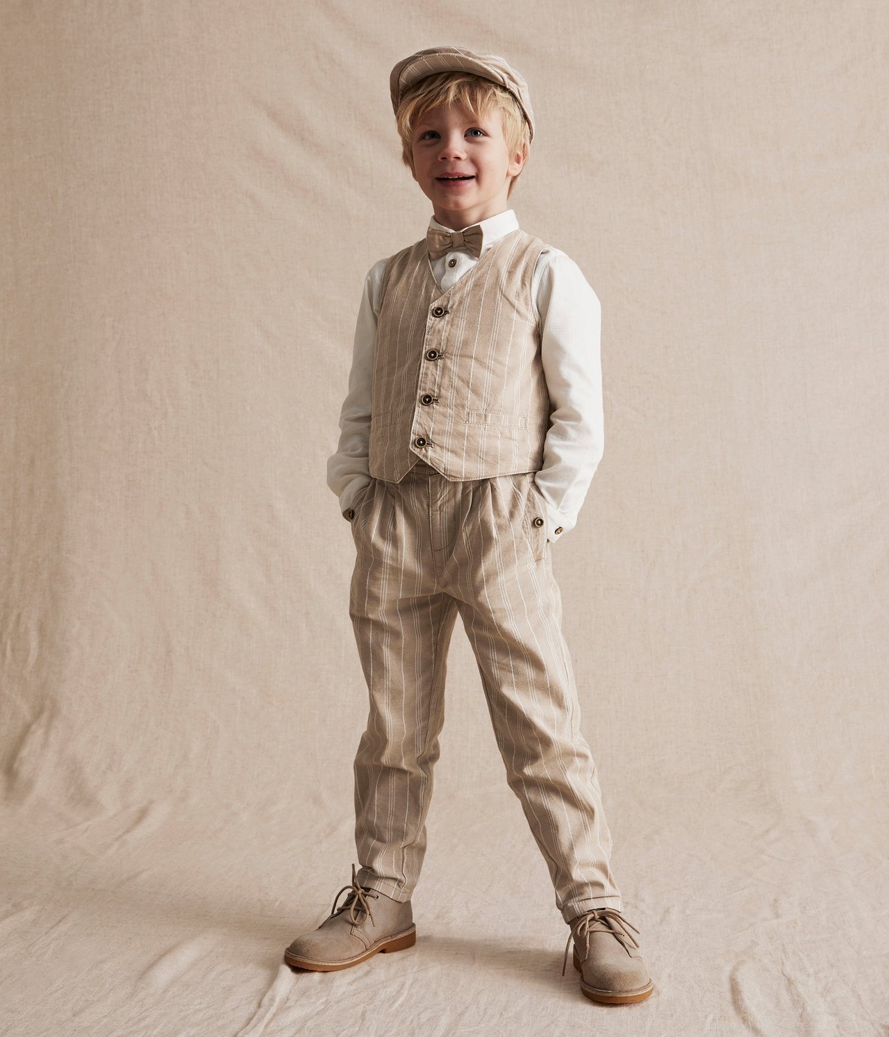 Striped suit vest - Beige - 2
