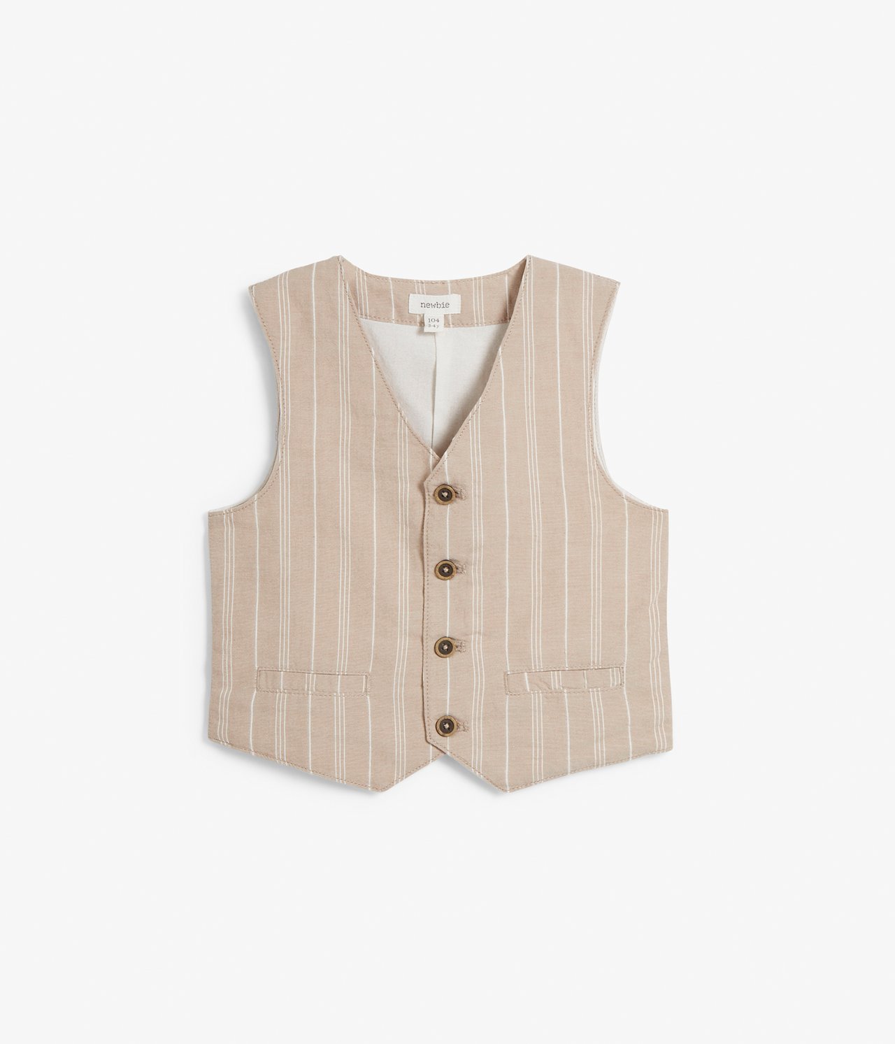 Striped suit vest - Beige - 3