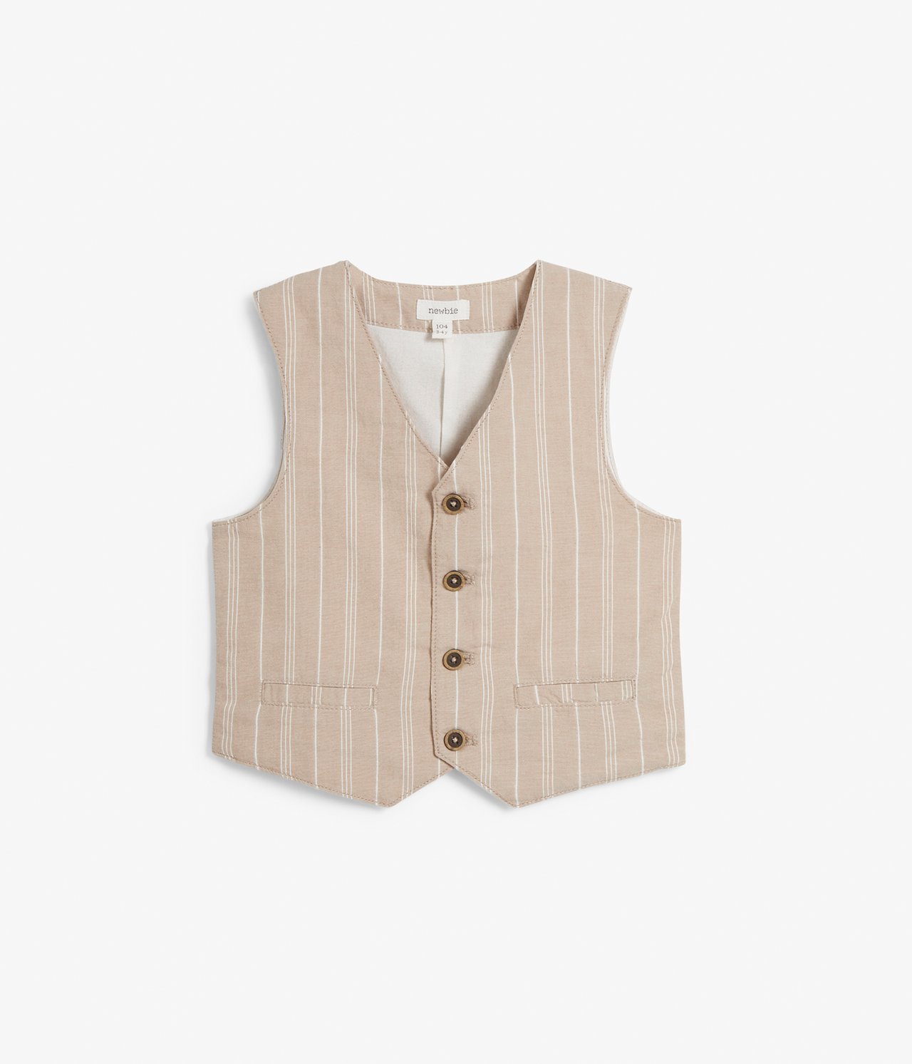 Striped suit vest - Beige - 8