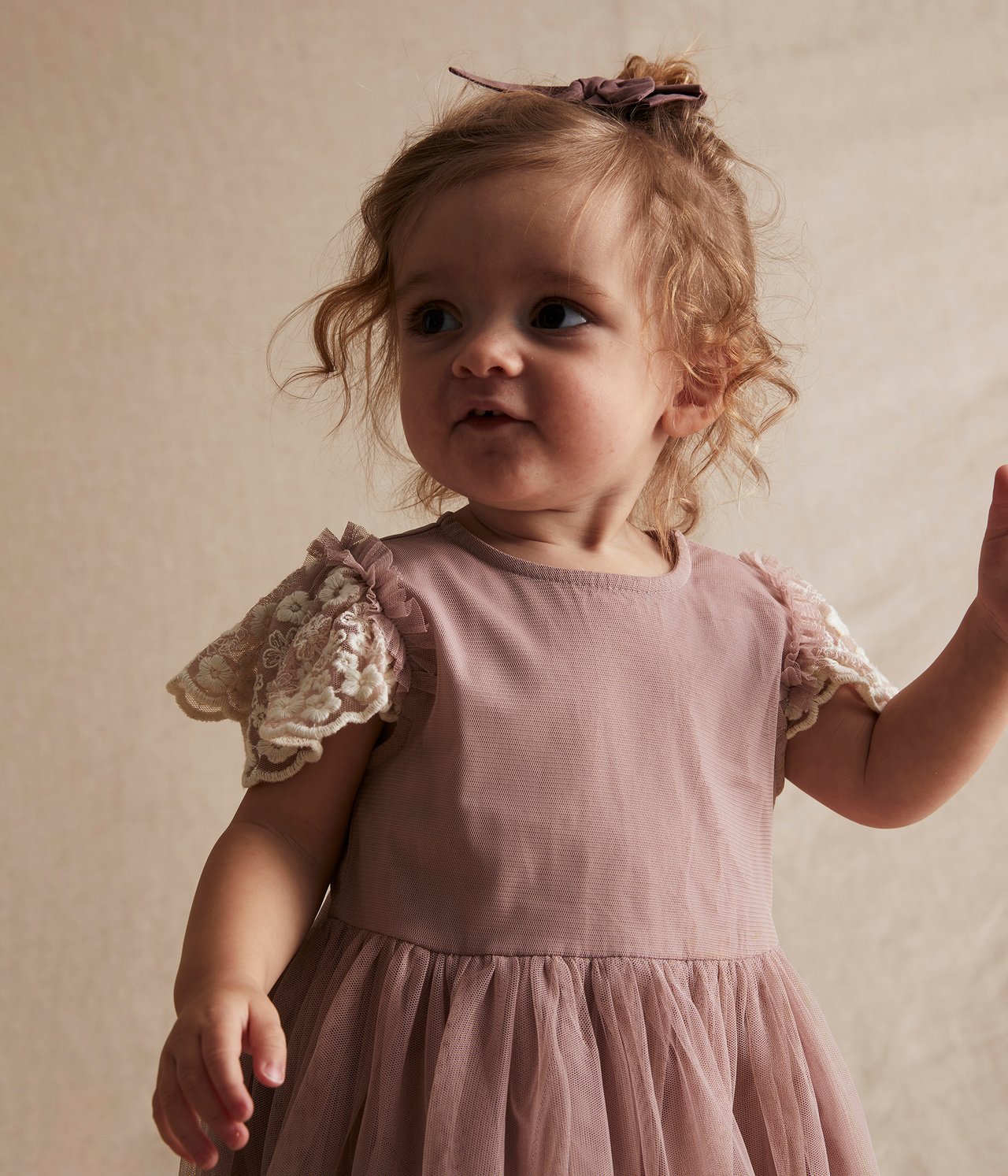 Floral embroidery tulle dress - Pink - 2