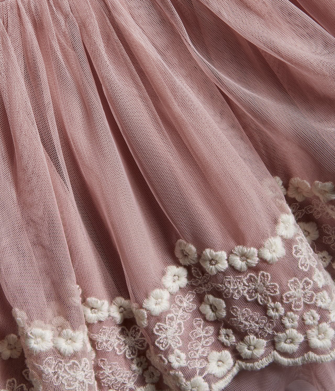 Floral embroidery tulle dress - Pink - 6