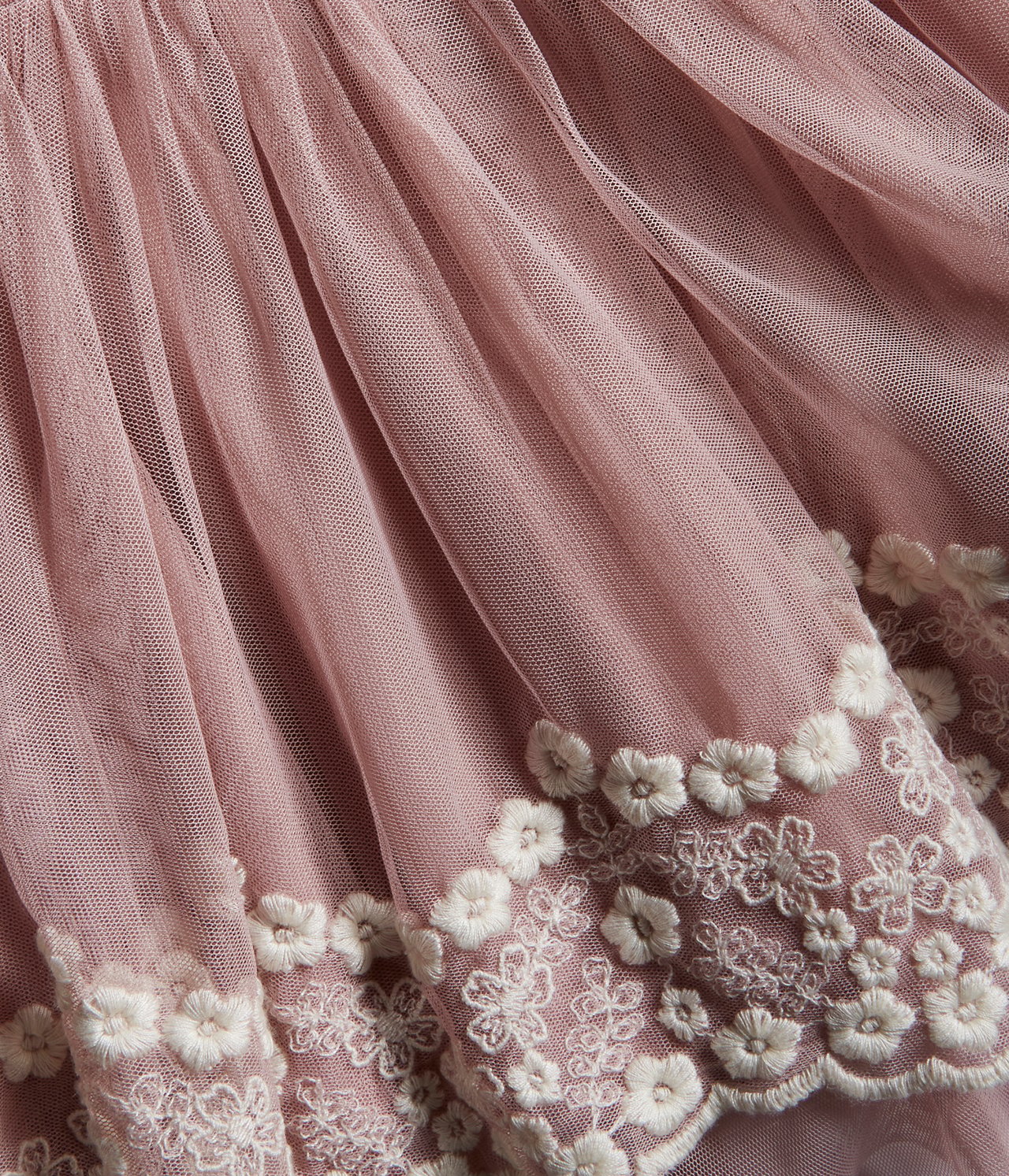 Tüllkleid mit Blumenstickerei - Rosa - 6