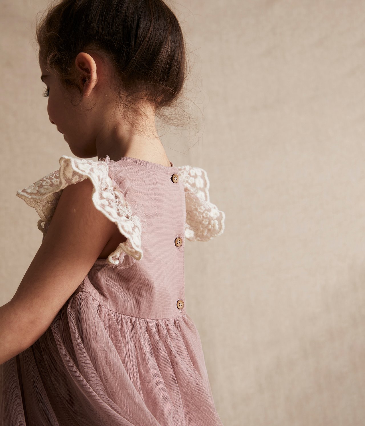 Tüllkleid mit Blumenstickerei - Rosa - 5