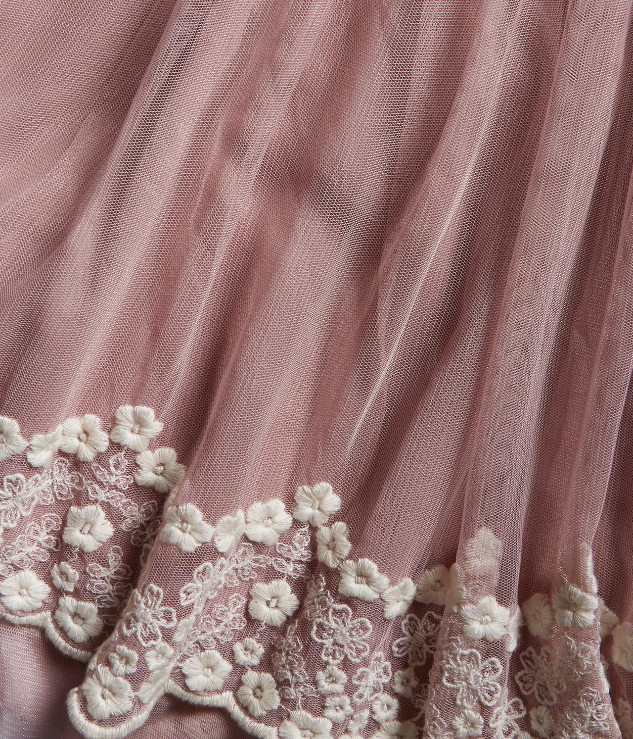 Tüllkleid mit Blumenstickerei - Rosa - 9
