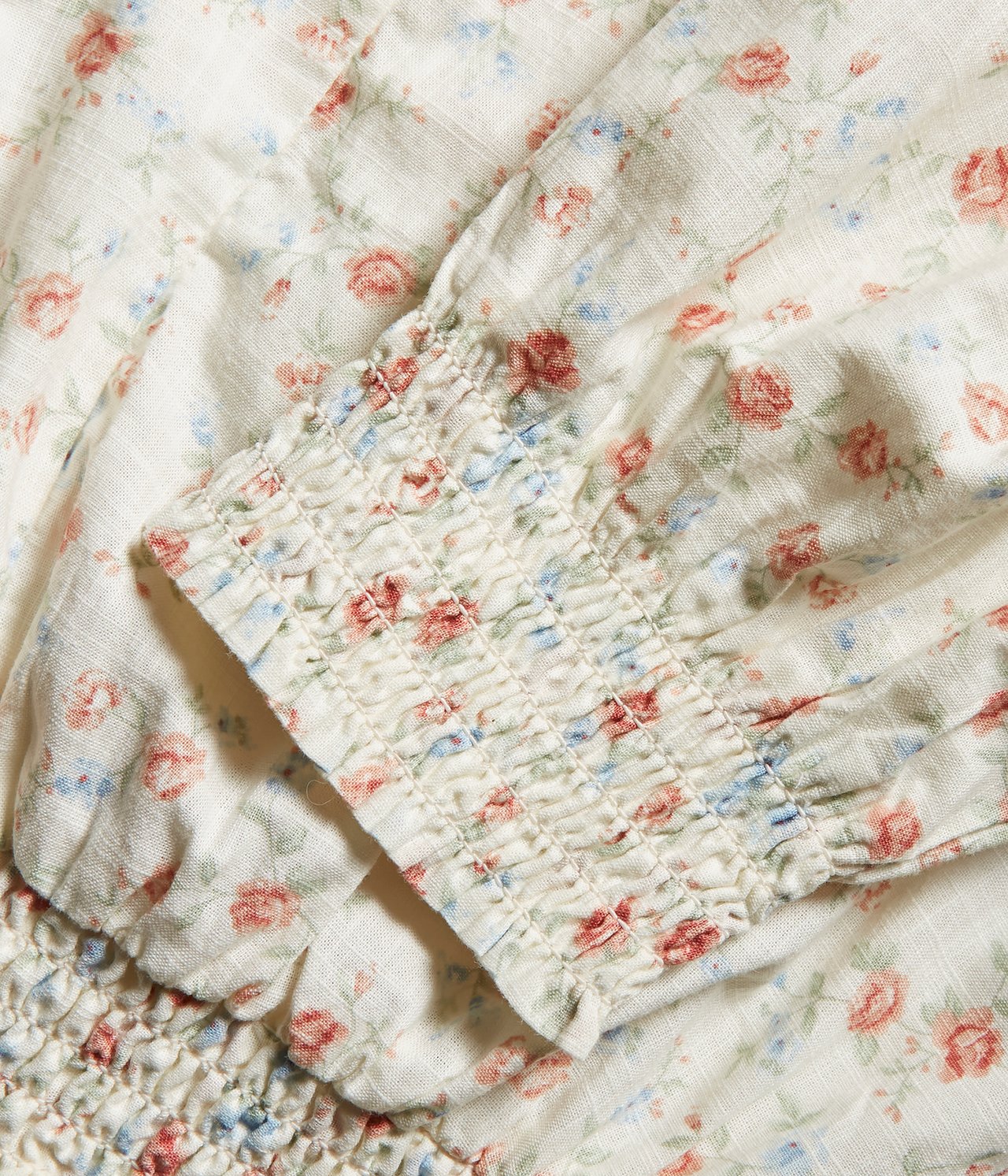 Pluderhose mit Rosenprint - Naturweiß - 1